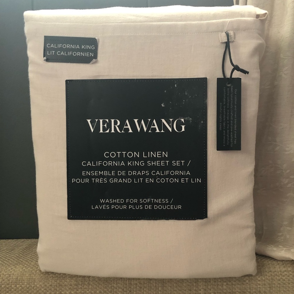 Vera Wang Cotton Linen Sheet Set California King